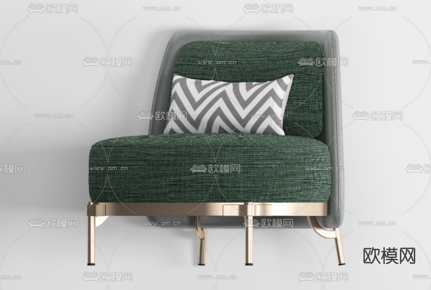 现代布艺休闲沙发免费3d模型下载