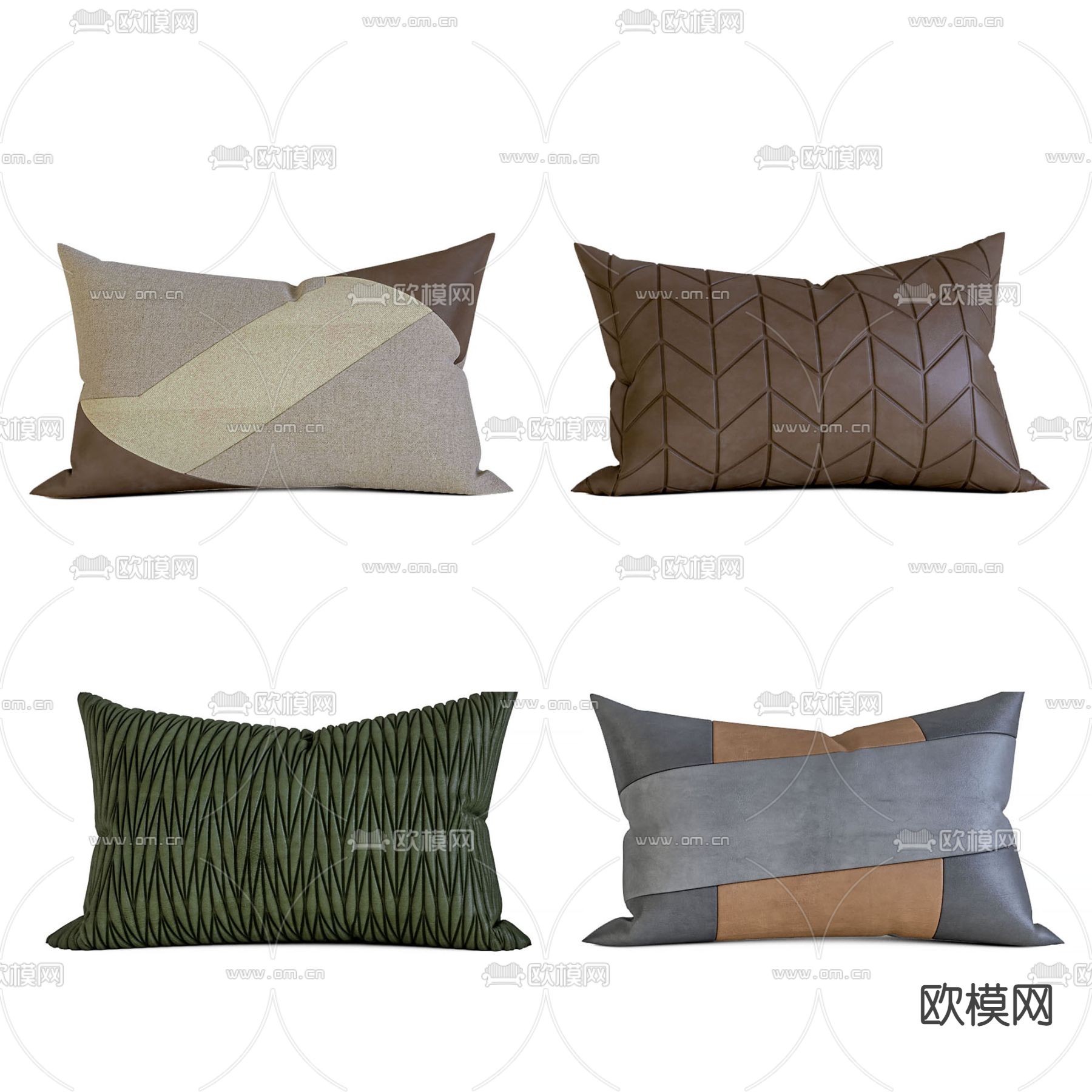 现代布艺腰枕抱枕3d模型下载