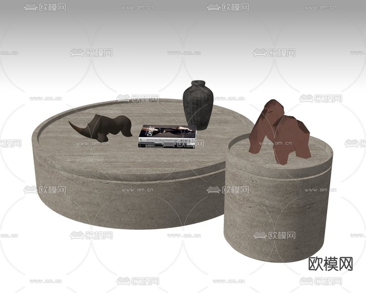 现代轻奢茶几su模型下载(渲染图2)