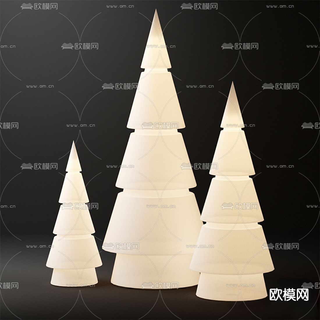 现代树木落地灯3d模型下载（渲染图2）