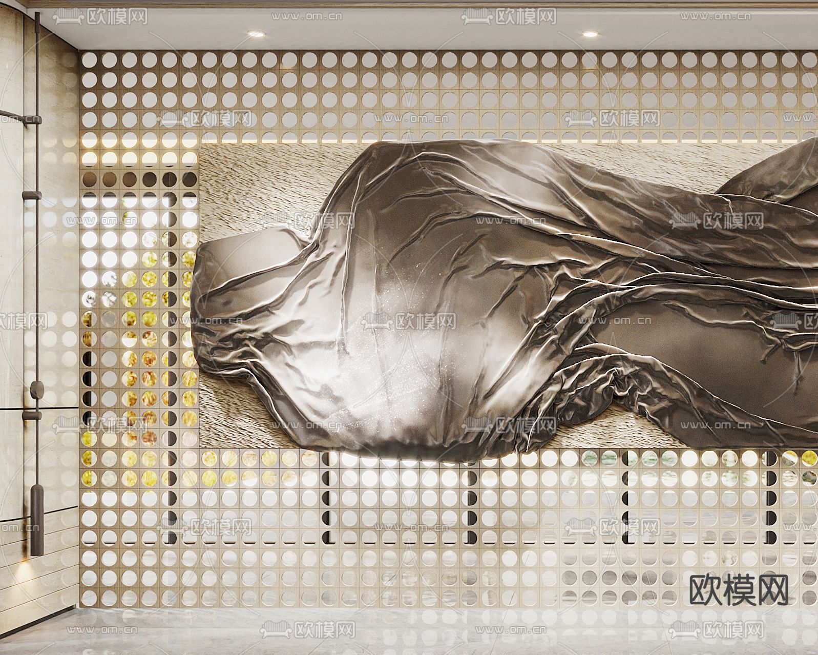 现代墙面装饰挂件3d模型下载（渲染图2）