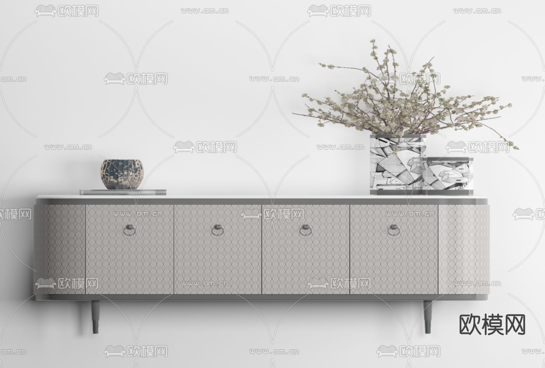 现代电视柜免费3d模型下载