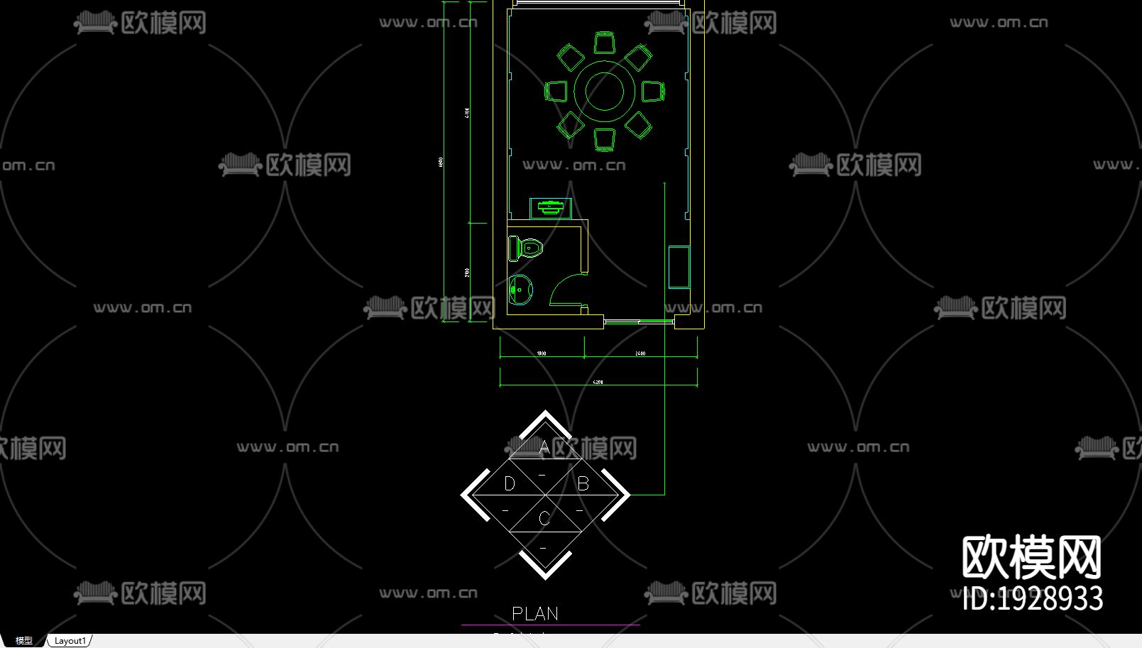 室内装修常用CAD图库下载（渲染图5）