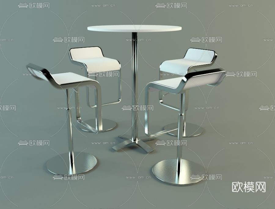 现代休闲桌椅免费3d模型下载