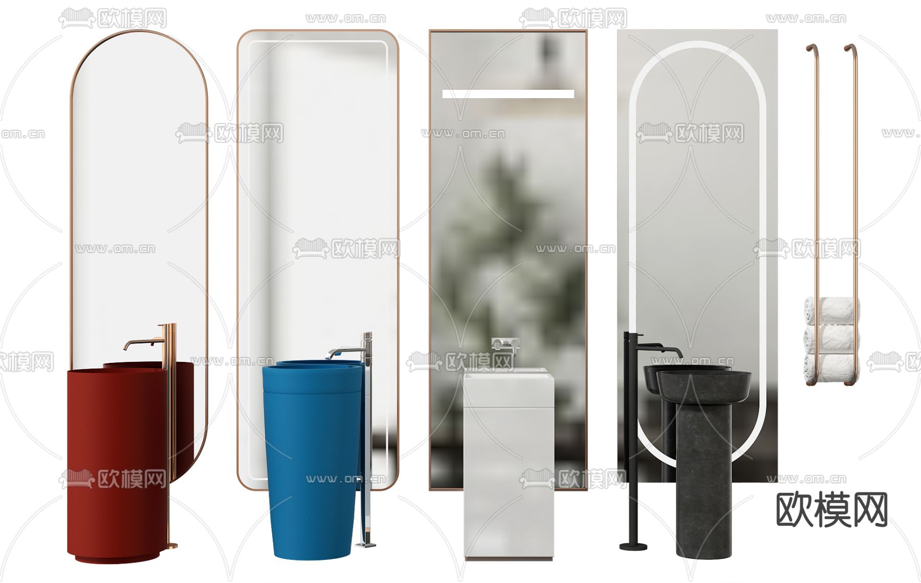 现代立式洗手台3d模型下载