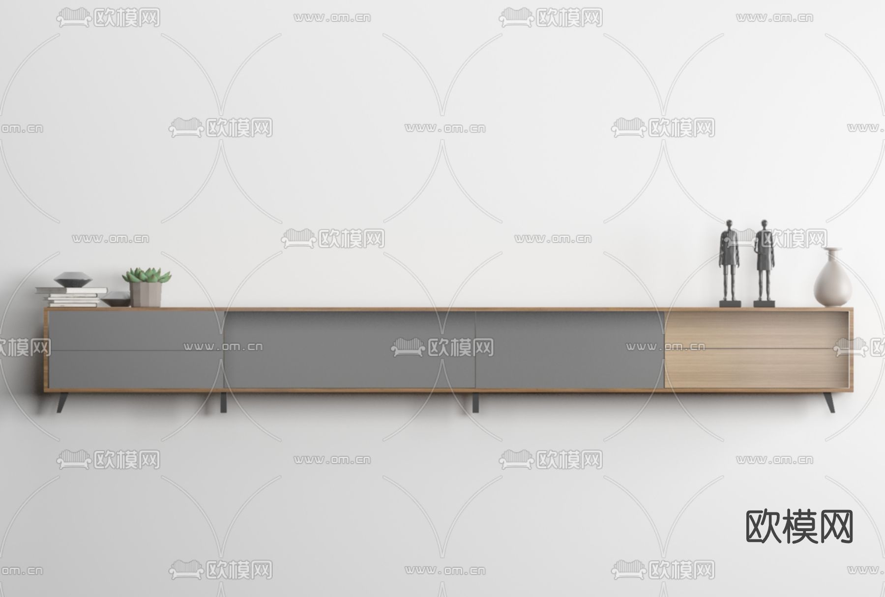 现代电视柜免费3d模型下载