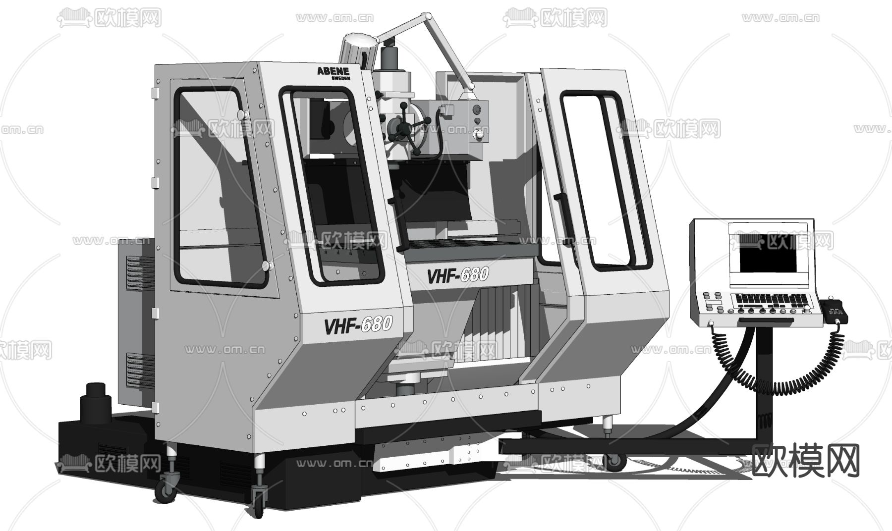 现代数控机床设备su模型下载