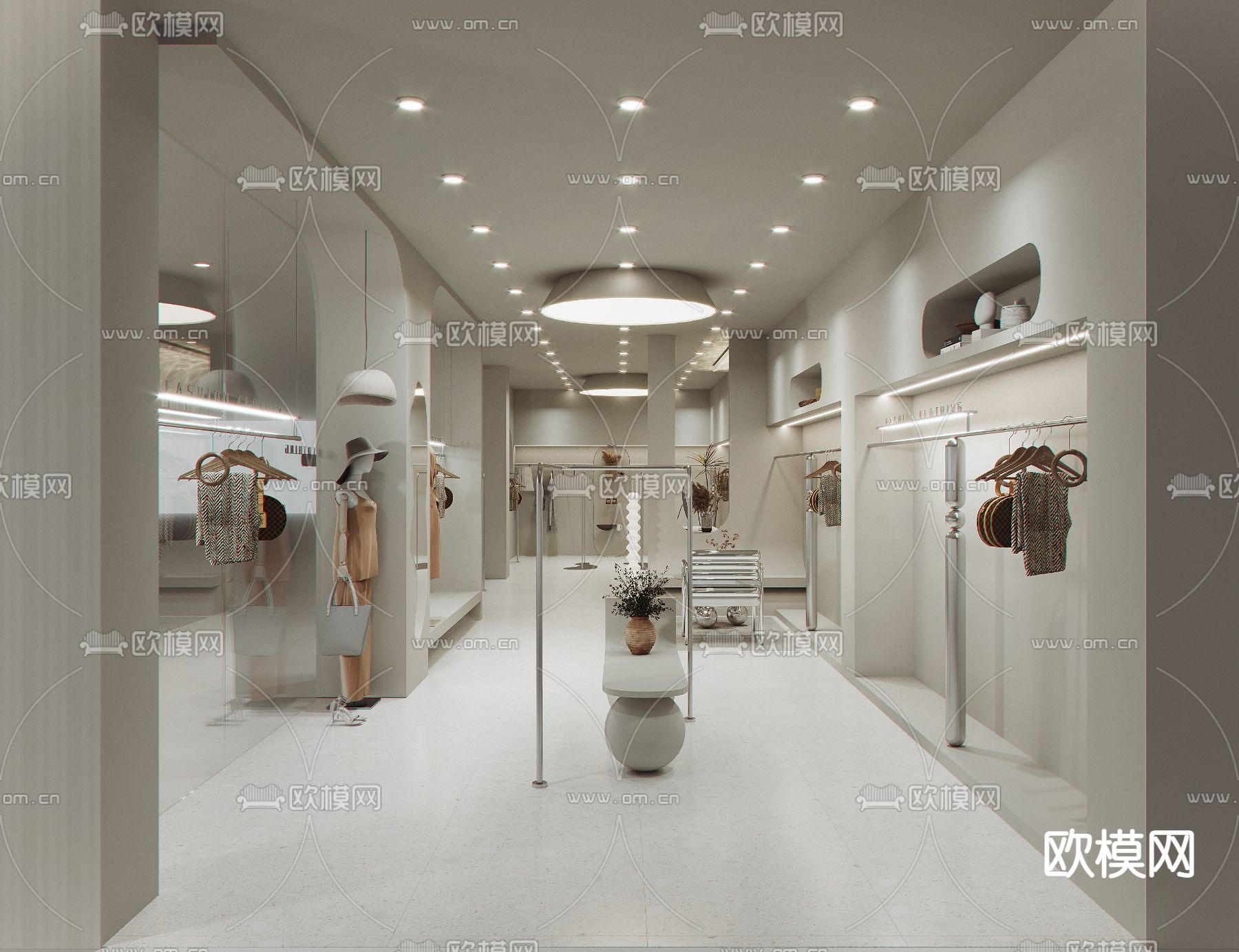 现代女装服装店su模型
