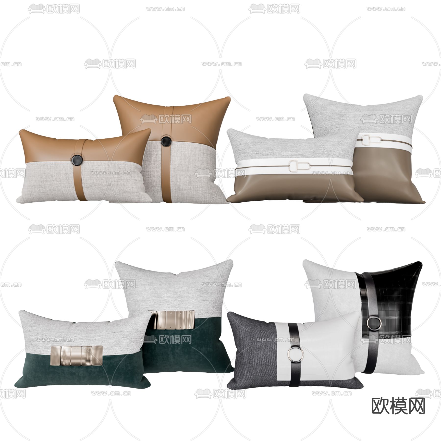 现代轻奢抱枕3d模型下载