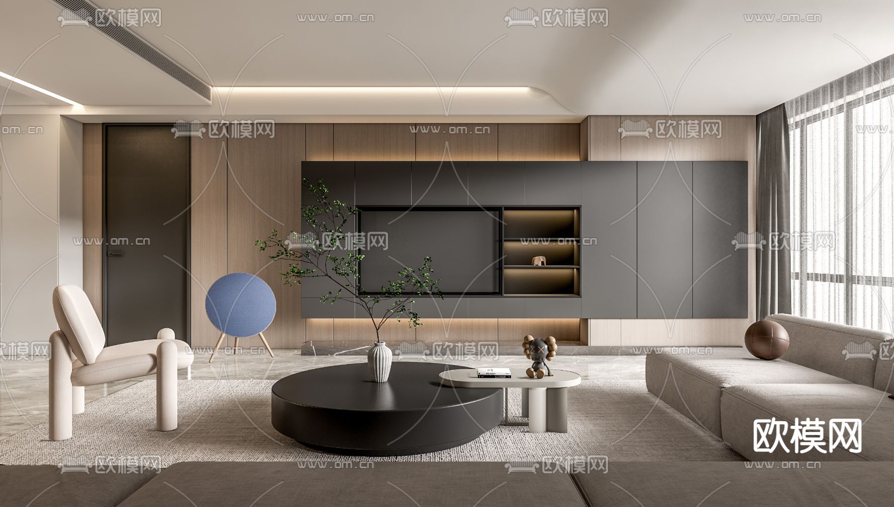 现代客厅su模型