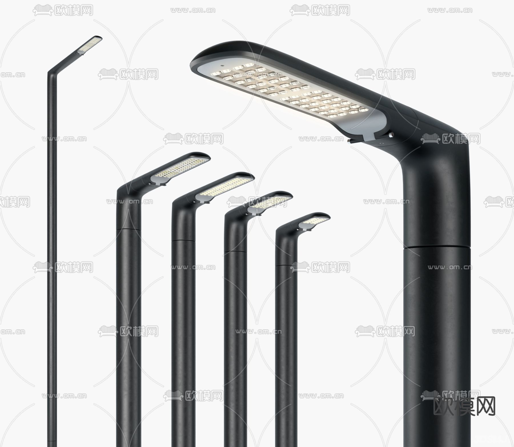 现代金属路灯3d模型下载（渲染图4）