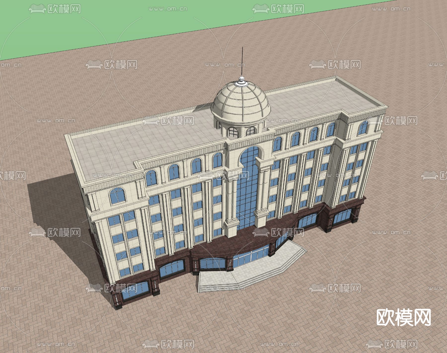 欧式酒店su模型下载（渲染图3）