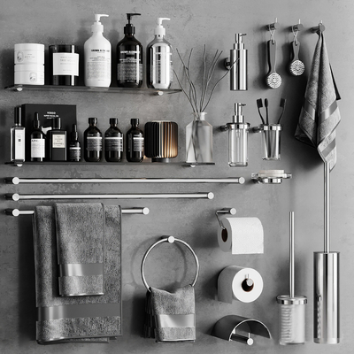  现代洗浴用品su模型 