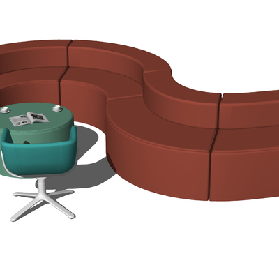  现代异形公共沙发su模型 