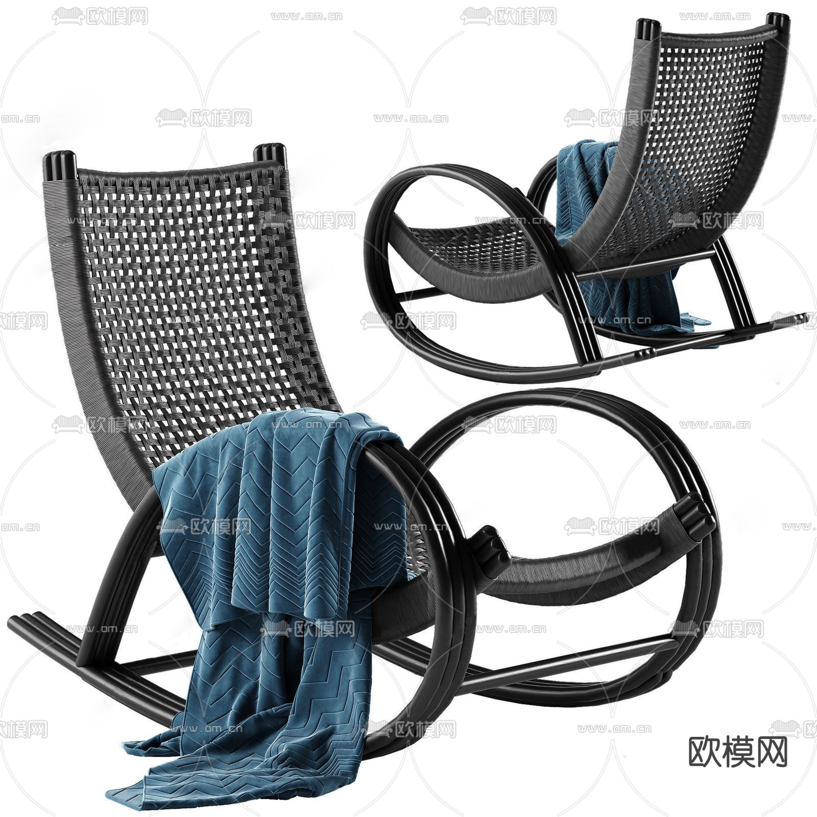 现代摇椅su模型下载（渲染图1）
