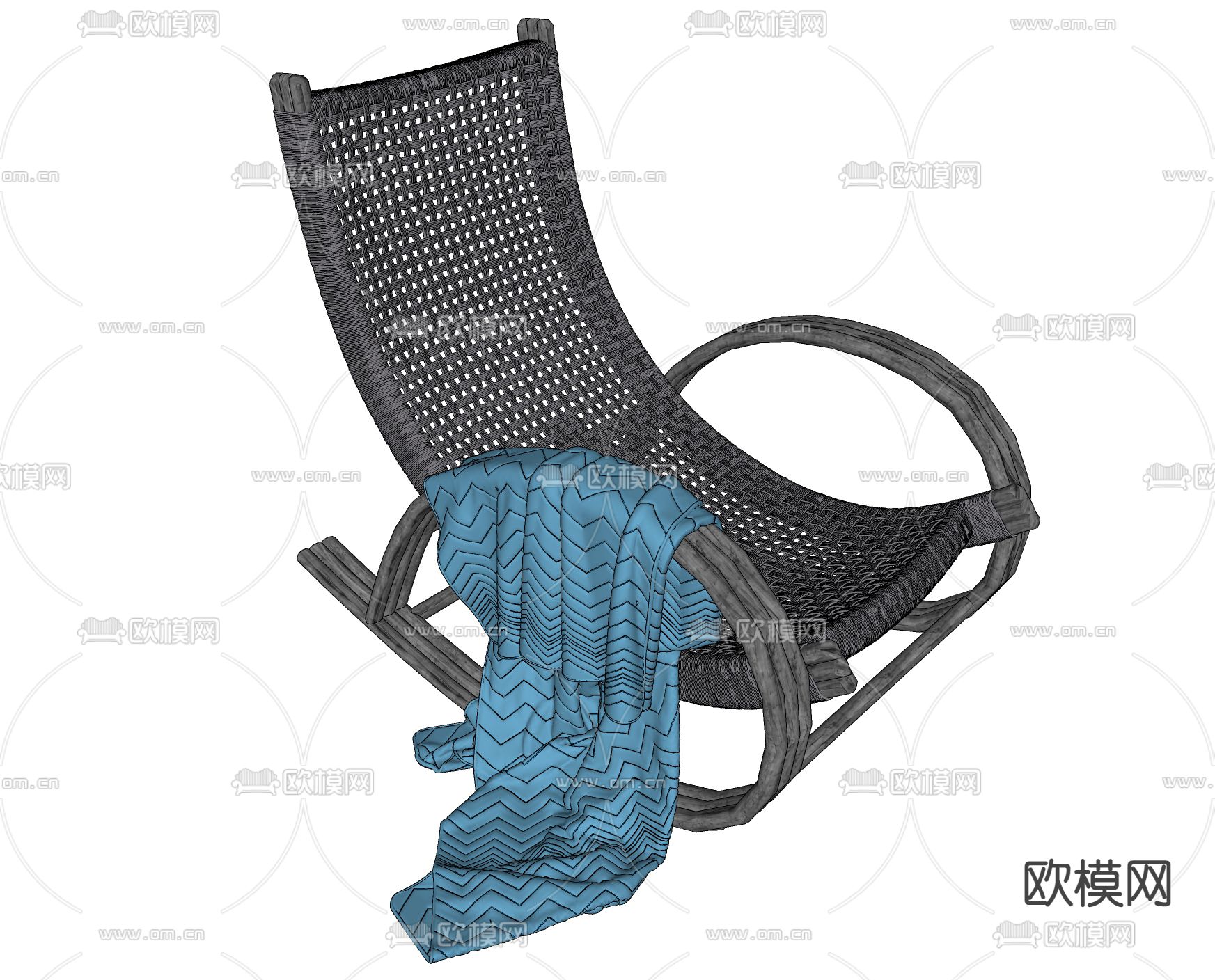 现代摇椅su模型下载（渲染图2）