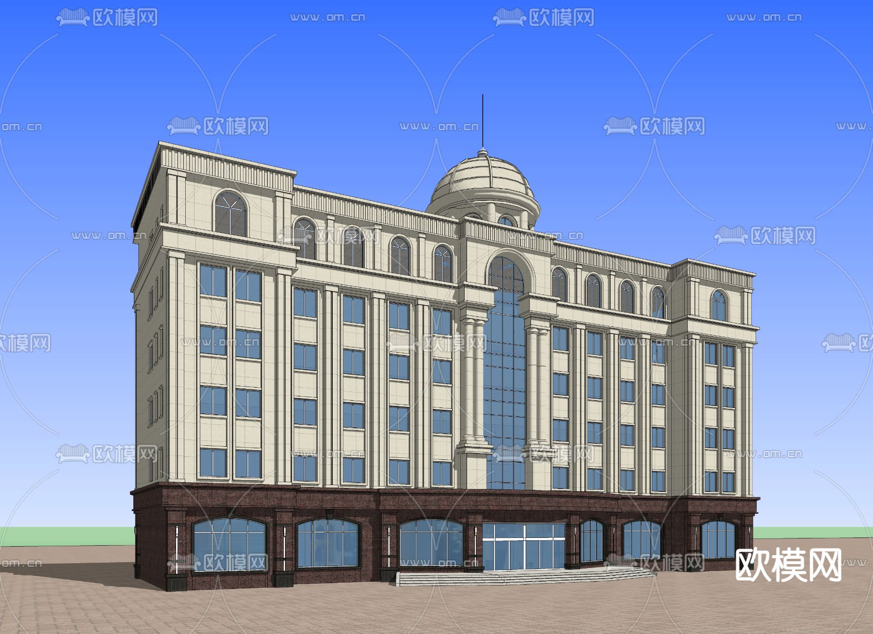 欧式酒店su模型下载（渲染图2）