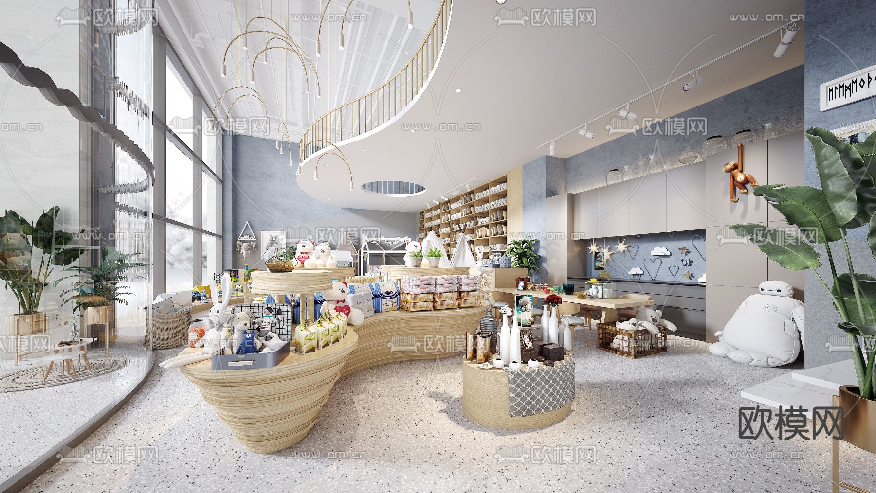 现代母婴店3d模型下载（渲染图1）