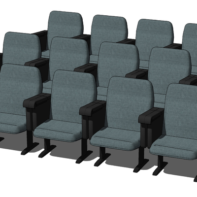  现代会议室排椅座椅su模型 