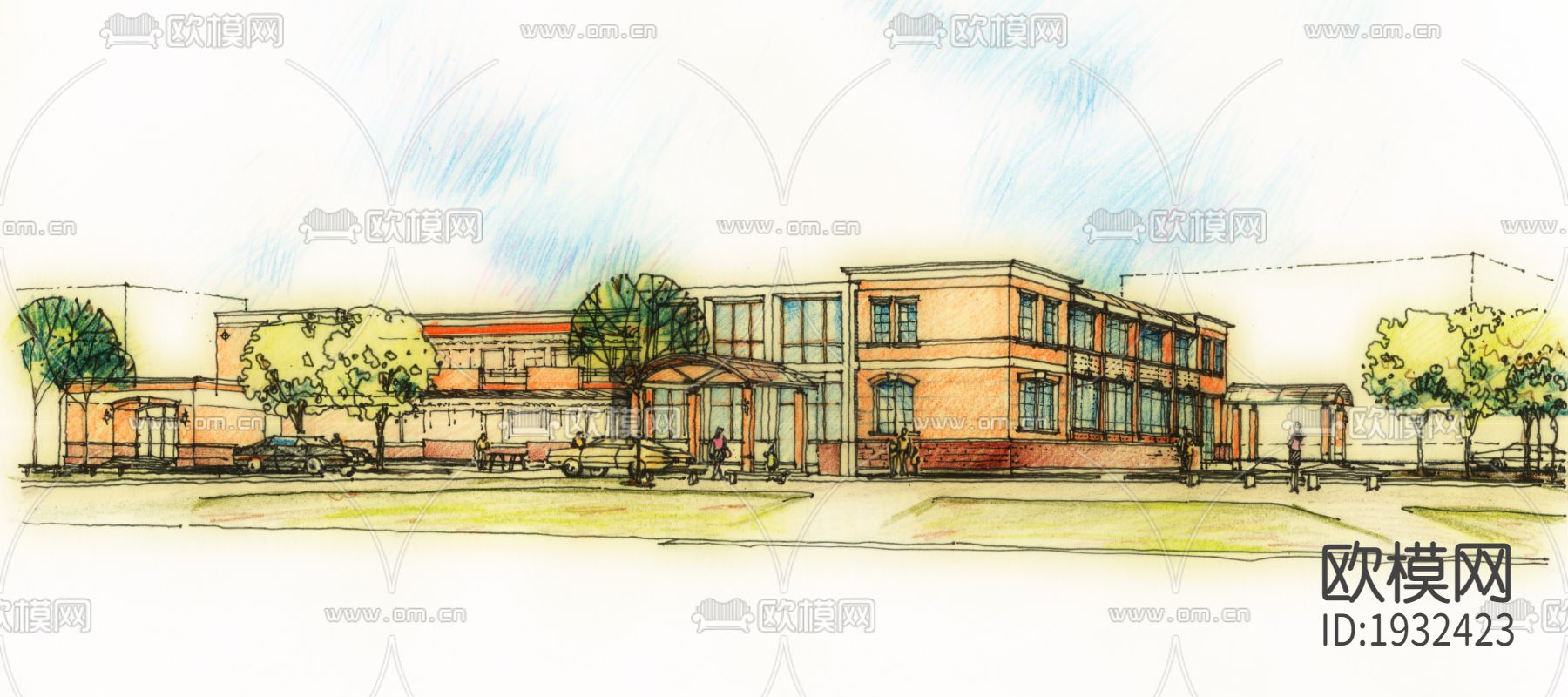 粤北第二人民医院传染病房楼cad施工图下载（渲染图6）