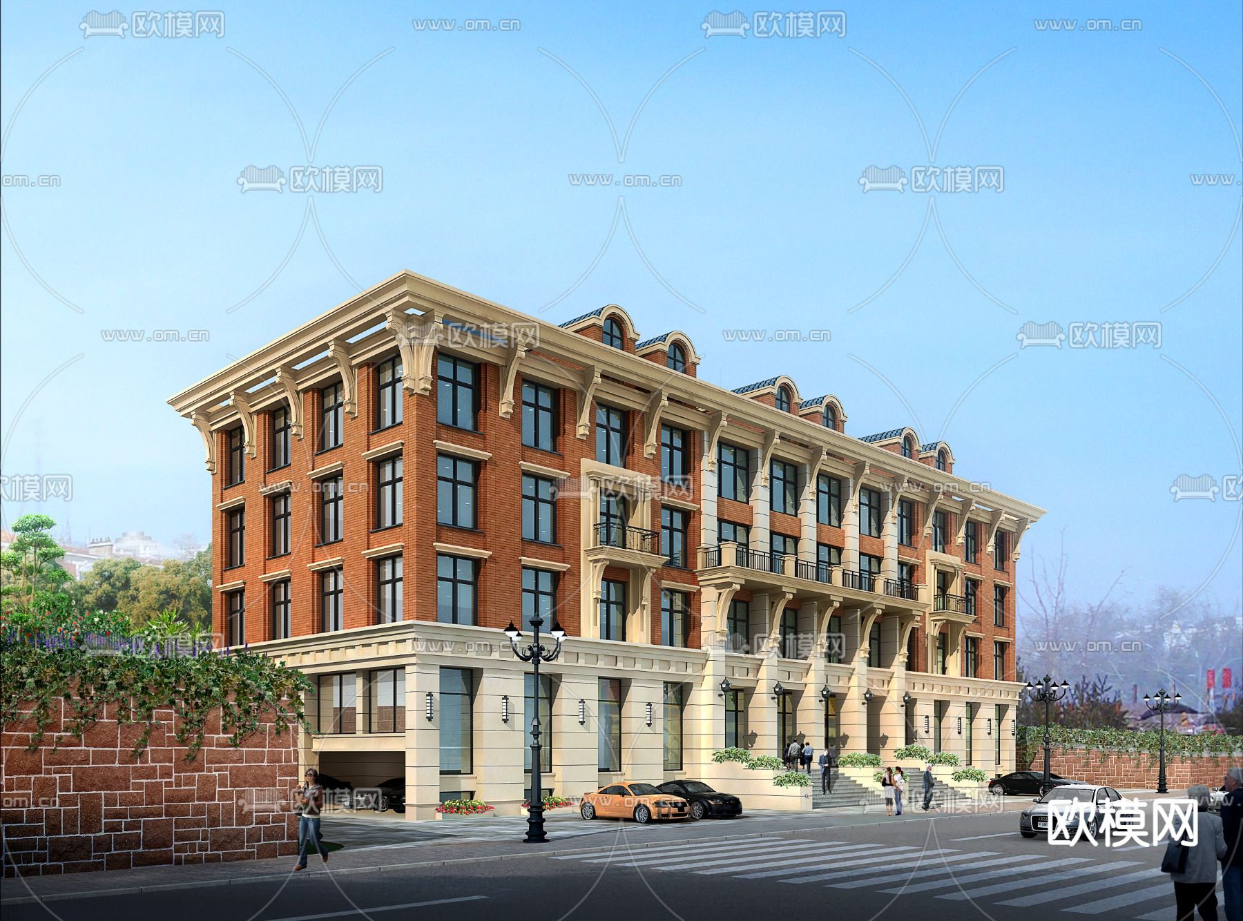 欧式办公楼su模型下载（渲染图1）