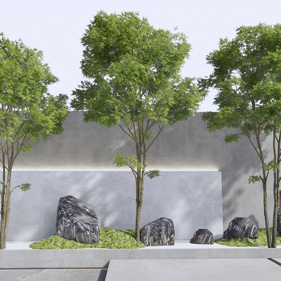  现代景观树su模型 