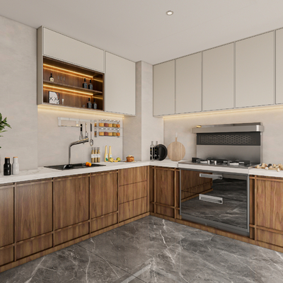  侘寂厨房su模型 