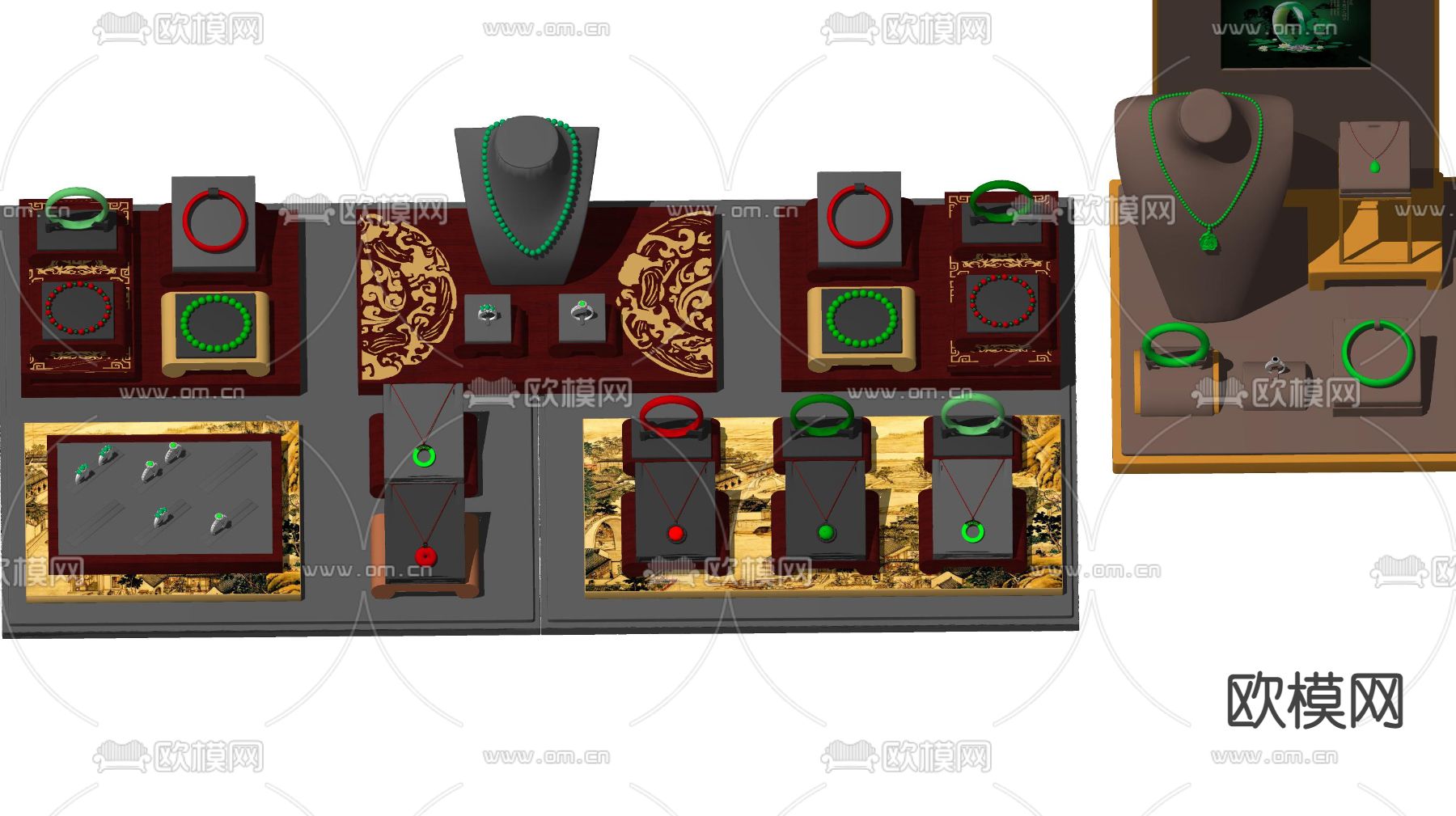 现代珠宝首饰su模型下载