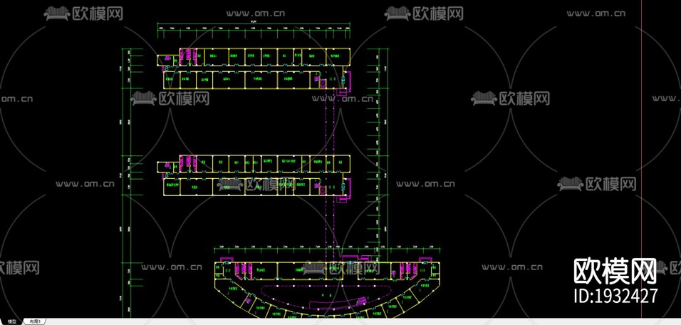 材料學(xué)院建筑cad施工圖下載(渲染圖2)