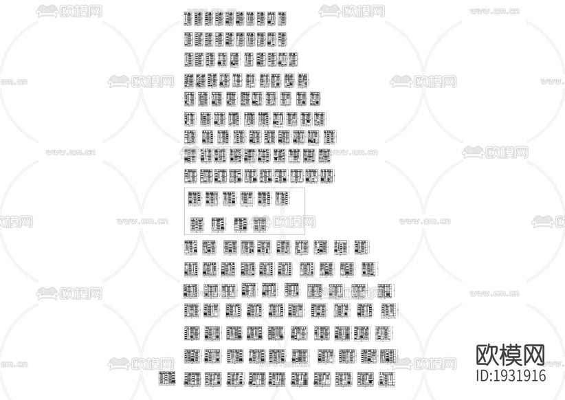 各类尺寸衣柜cad图库下载(渲染图10)