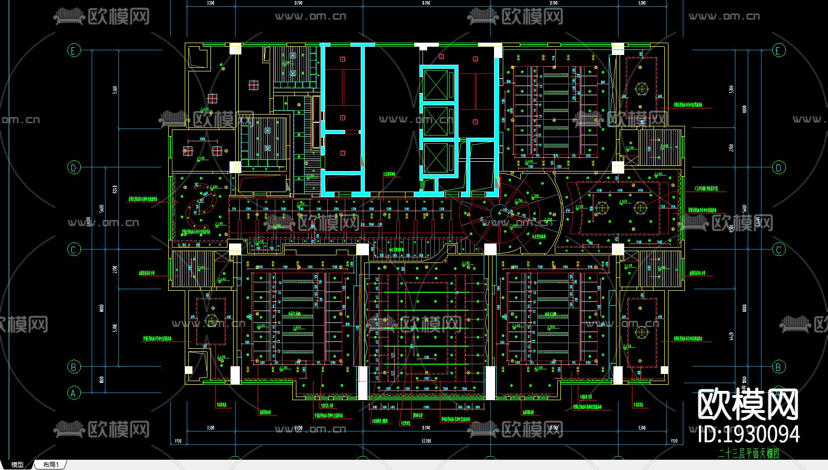 办公室CAD施工图-免费3dmax模型库-欧模网