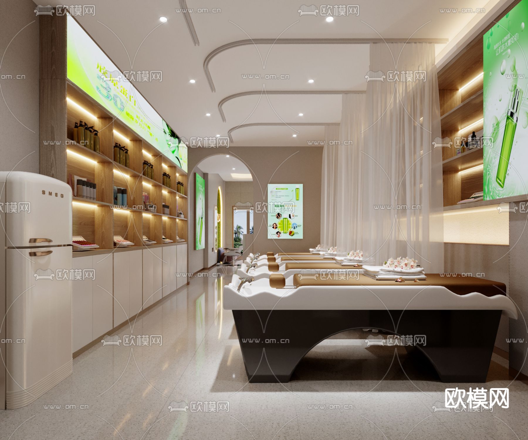 现代美容院3d模型