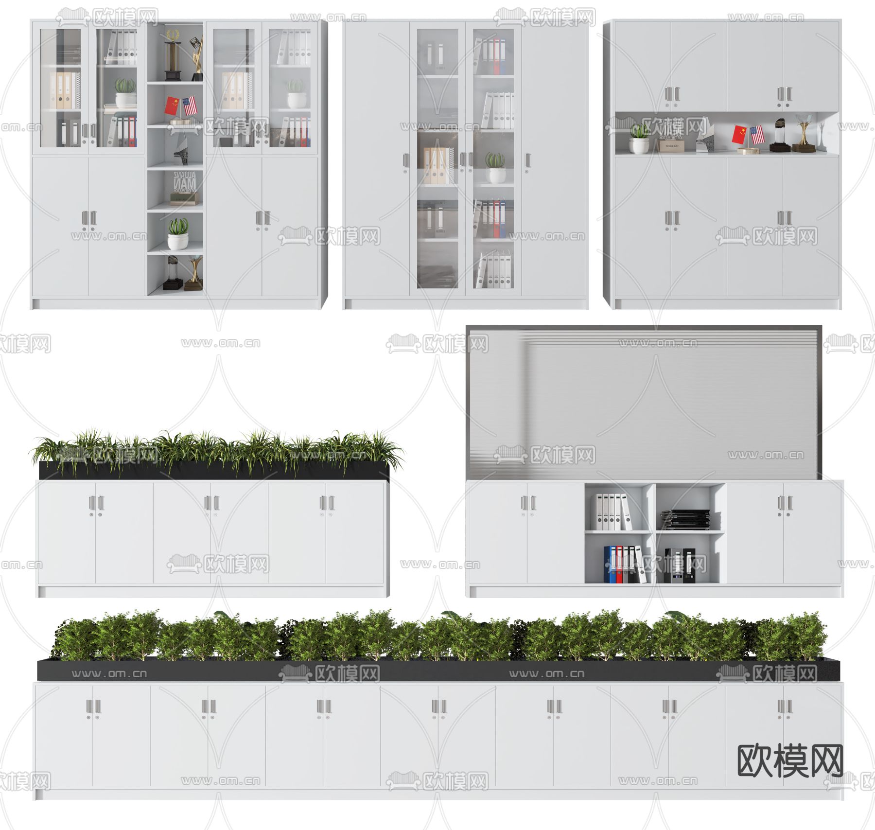 现代文件柜档案柜3d模型下载