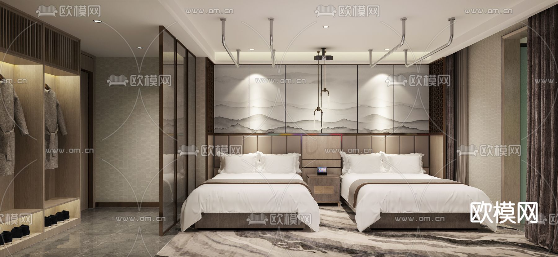 现代足疗包间免费3d模型下载（渲染图4）