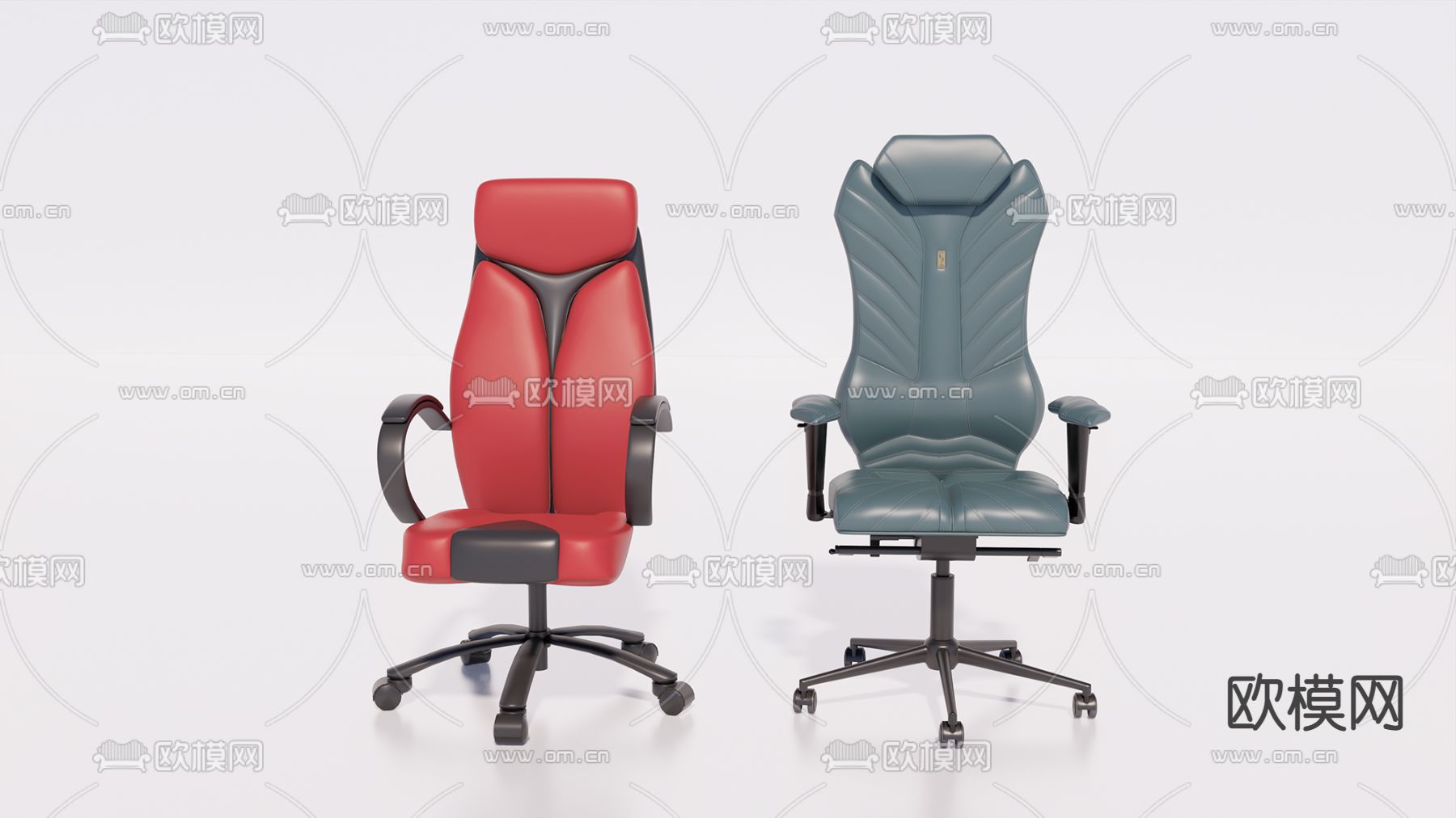 现代皮革电竟椅su模型下载（渲染图1）