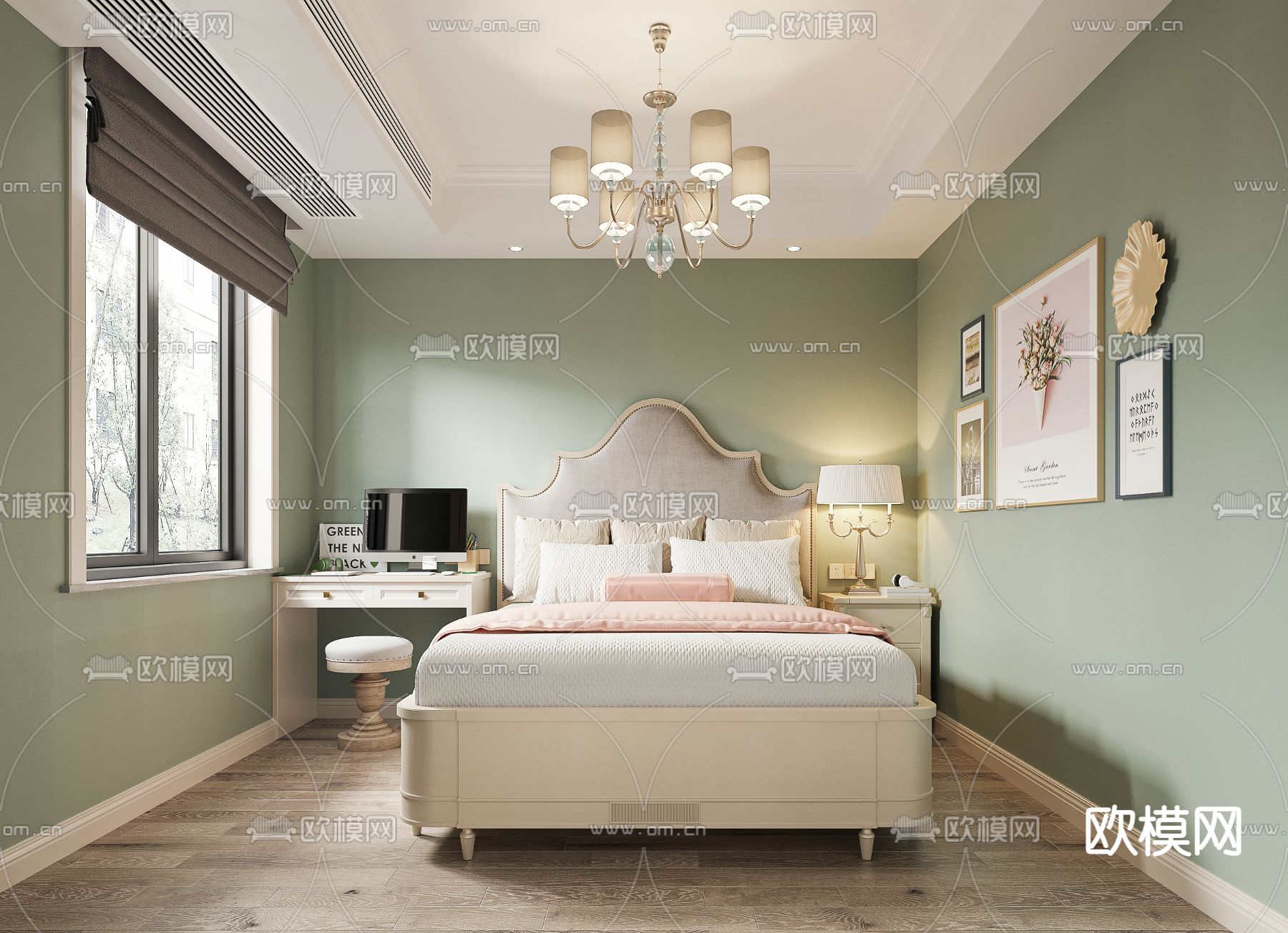 美式女孩房免费3d模型下载（渲染图2）