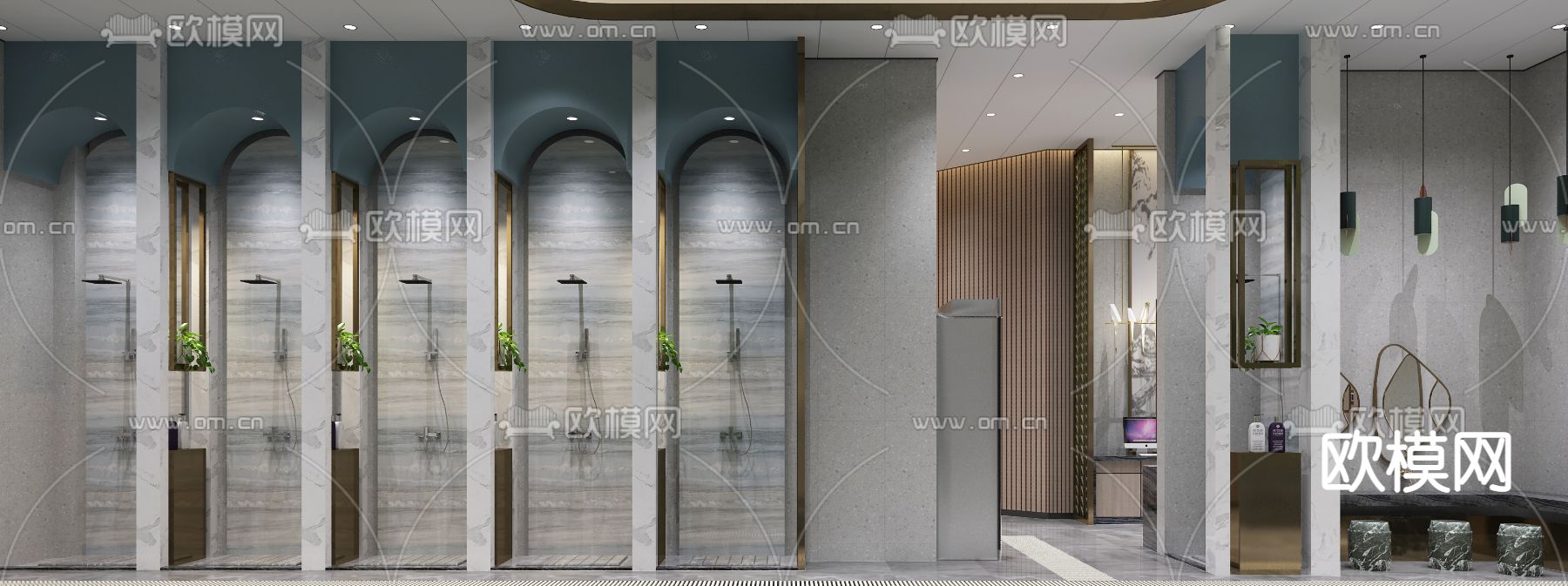 现代洗浴中心女宾免费3d模型下载（渲染图4）