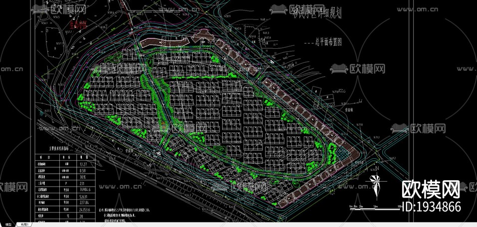 移民小區(qū)cad規(guī)劃圖下載(渲染圖1)