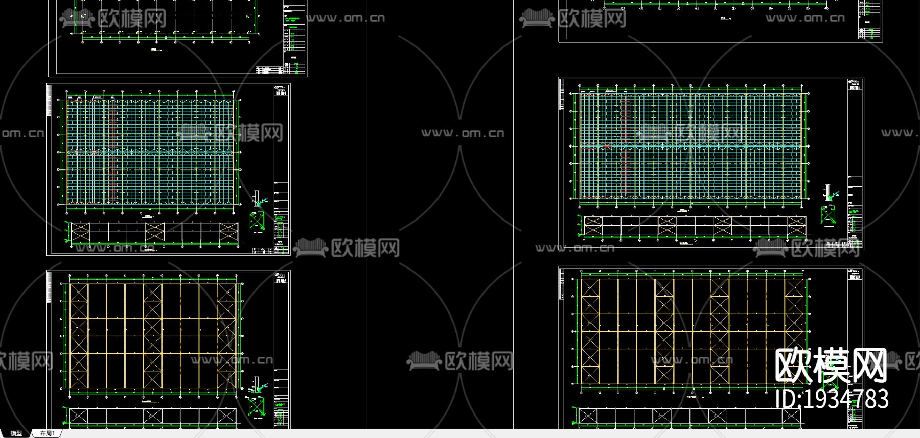 仓库cad施工图下载（渲染图2）