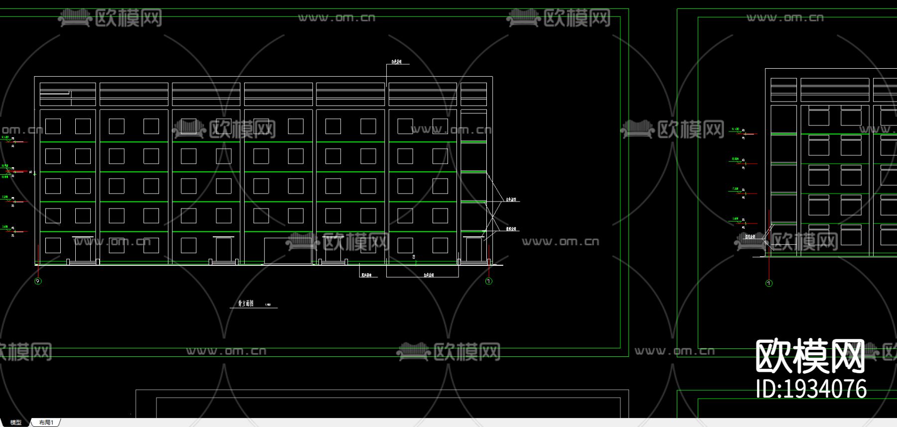 辽宁某中学全套CAD施工图下载（渲染图4）