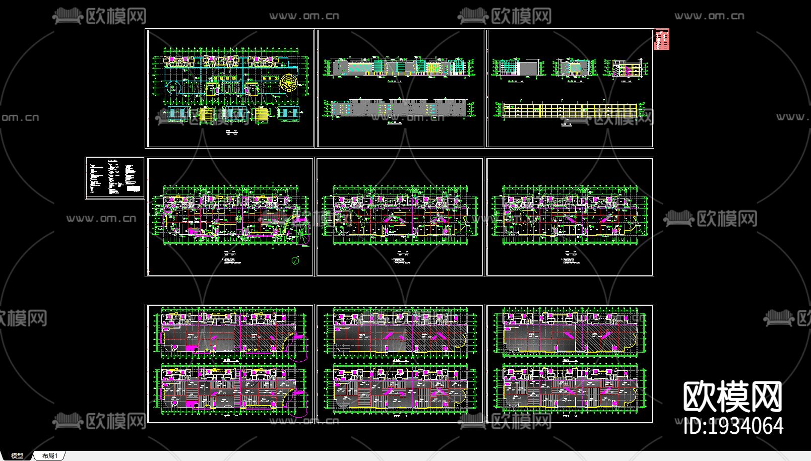 天津某商场建筑CAD施工图下载（渲染图1）