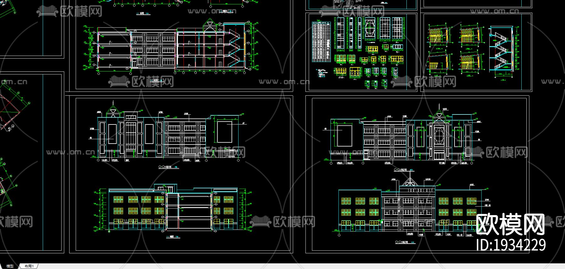 少儿图书馆cad施工图下载（渲染图1）