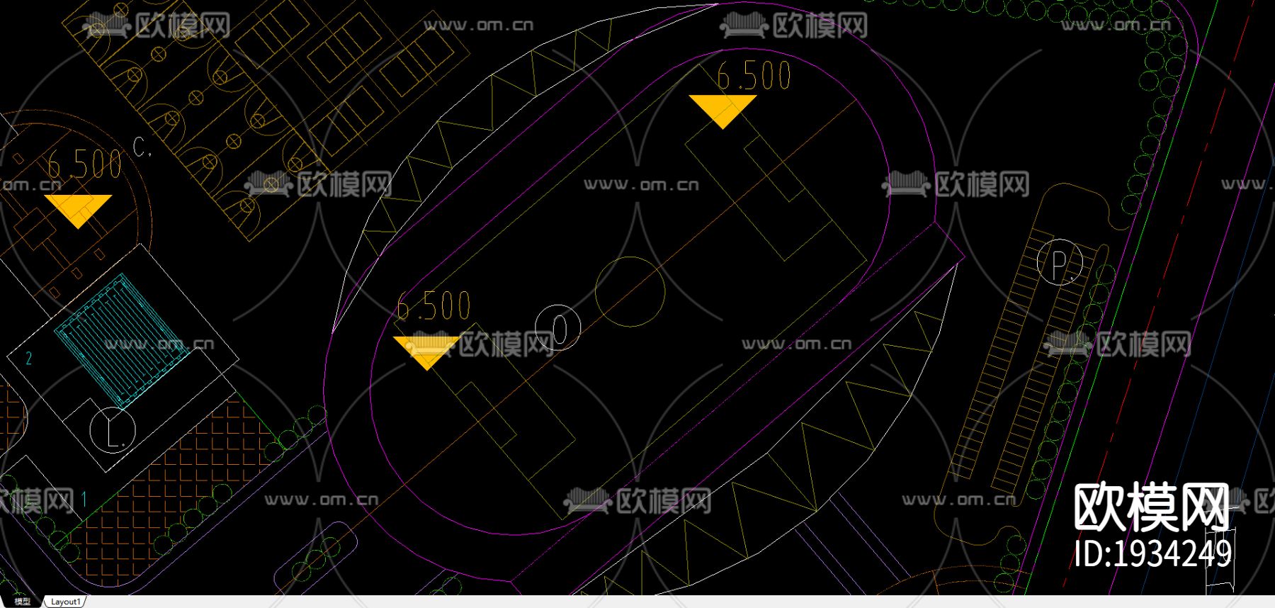 外贸学院cad施工图下载（渲染图3）