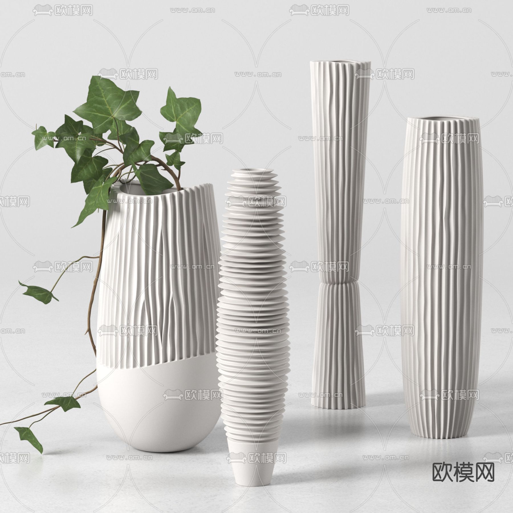 现代花瓶陶瓷器皿3d模型