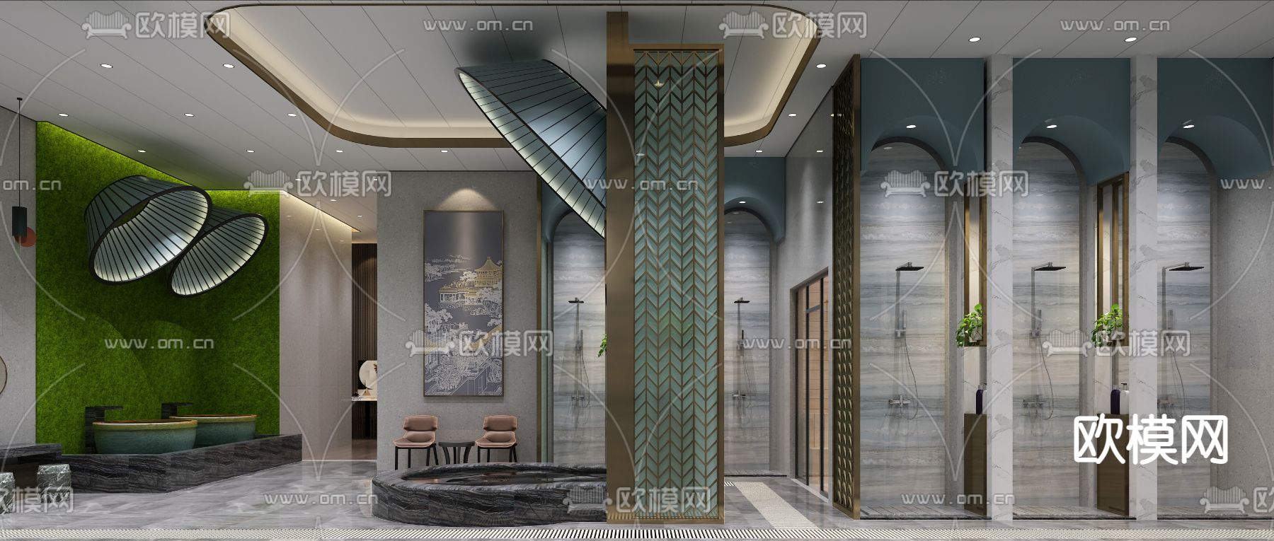 现代洗浴中心女宾免费3d模型下载（渲染图5）