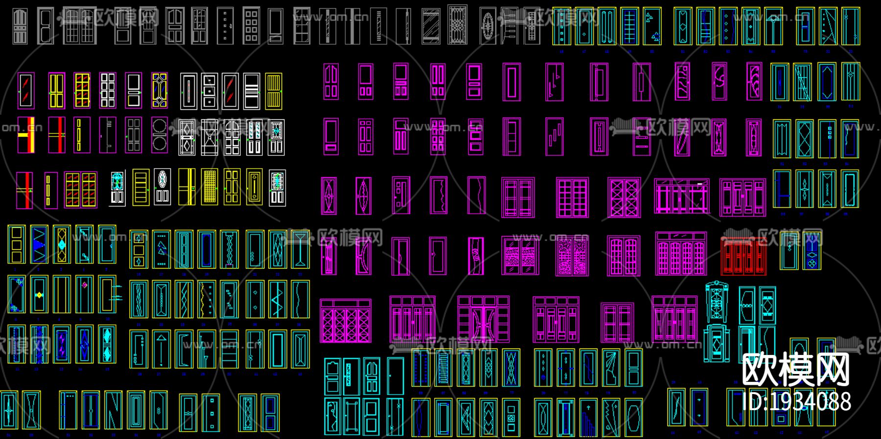 最新标准衣柜模块CAD图库下载（渲染图2）