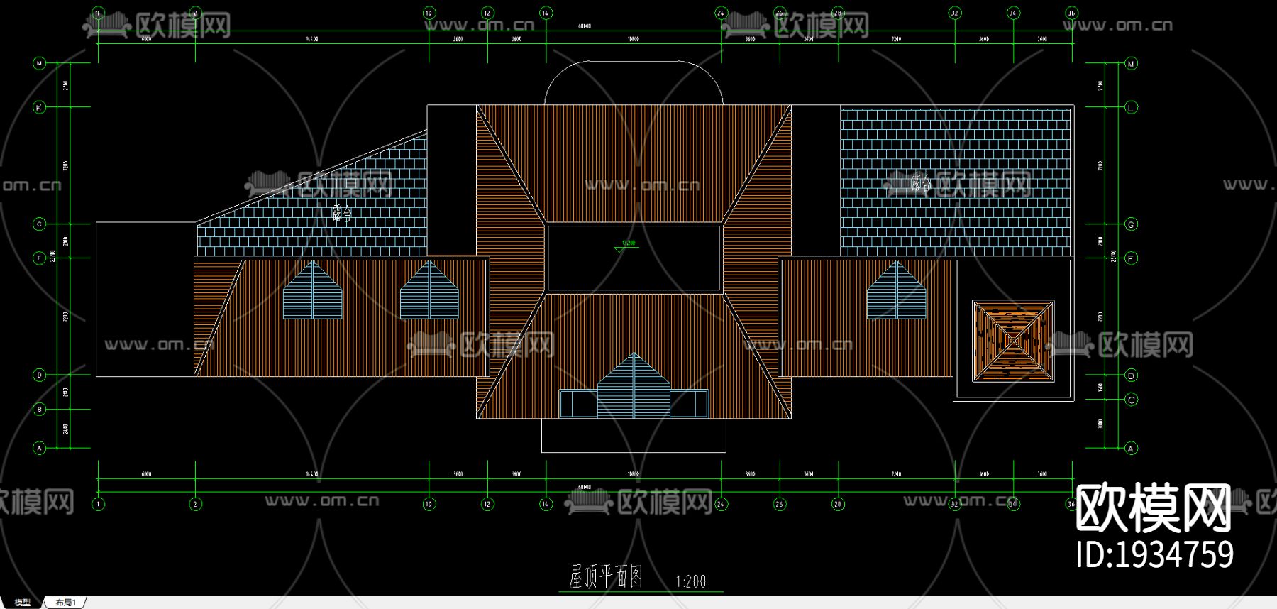 渡假村综合楼cad施工图下载（渲染图2）