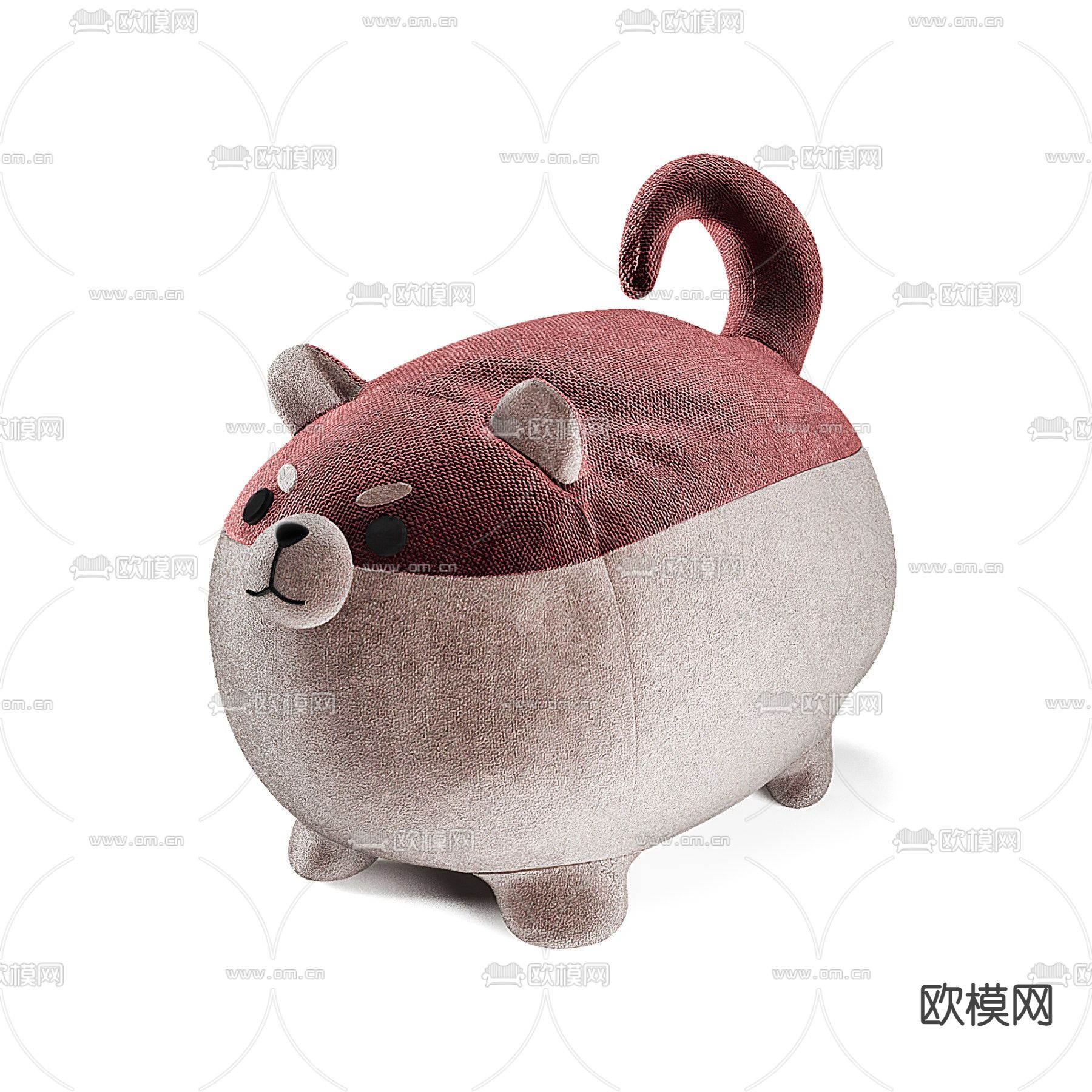 现代小狗儿童卡通凳子3d模型下载（渲染图2）