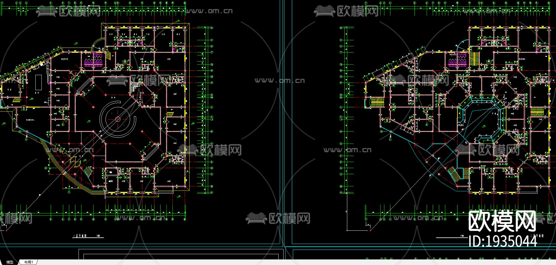 娱乐城cad平面图下载（渲染图2）