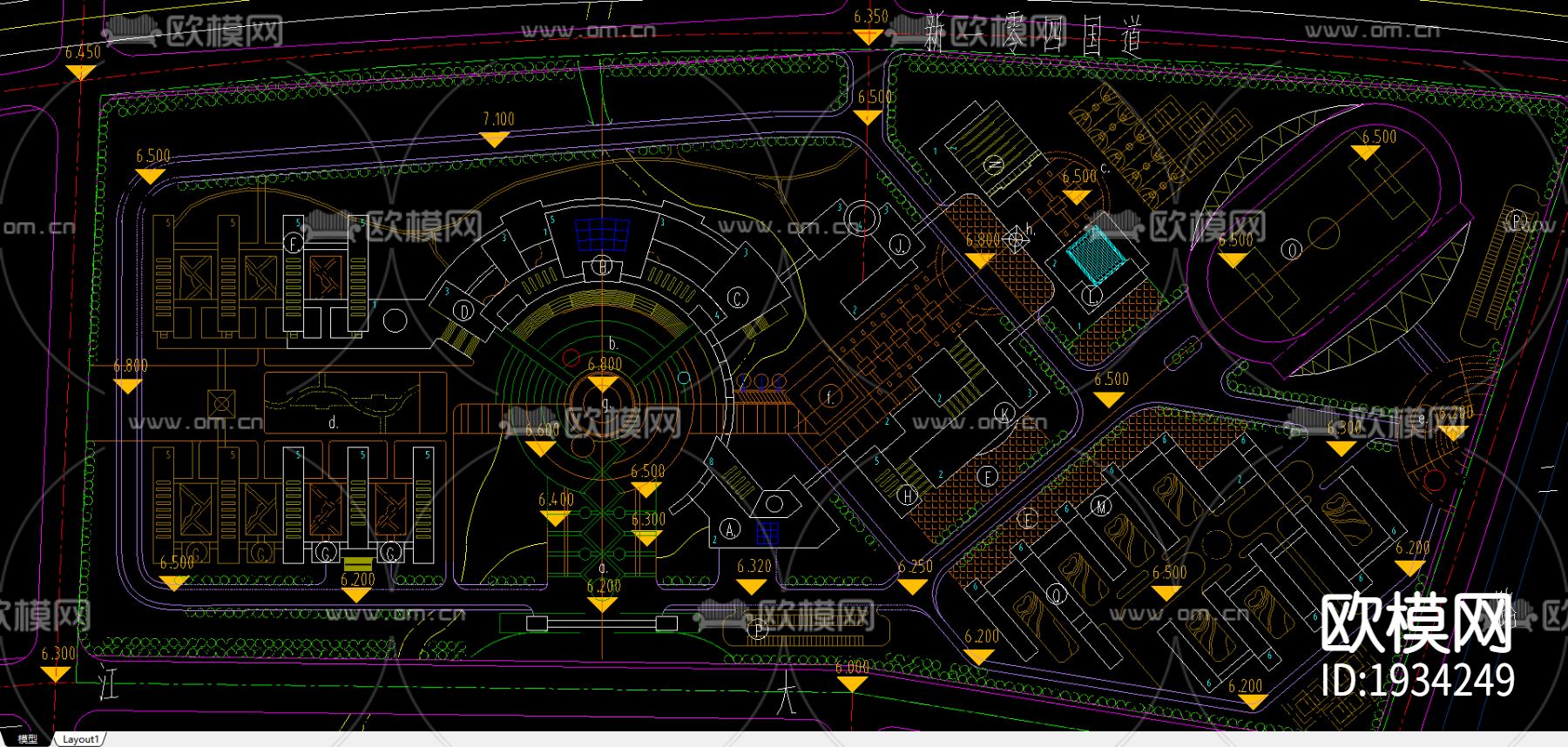 外贸学院cad施工图下载（渲染图1）